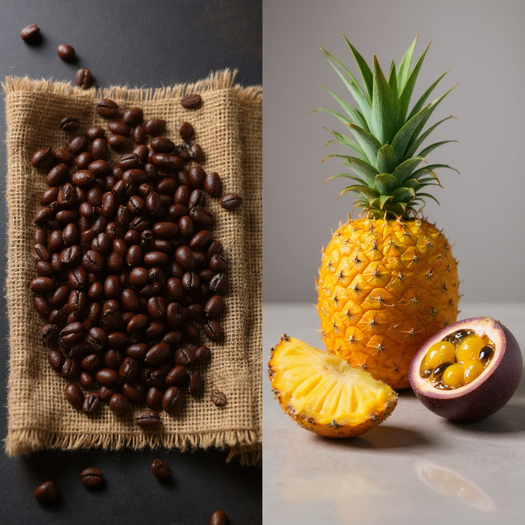 Café y Pulpa de frutas